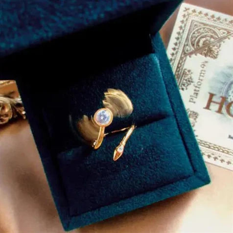 Harry Potter Quidditch Golden Snitch Rotatable Women's Ring with Rhinestone