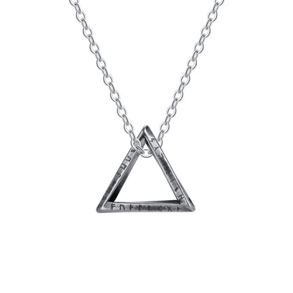 Men's Antique Twisted Norse Viking Triangle Pendant Necklace - Lovez Aqua© - 