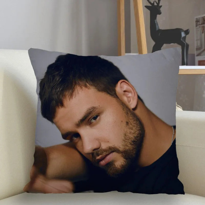 Liam Payne Singer Square Cushion Cover Zipper Pillowcase - Lovez Aqua© - cushion, one direction, pillow