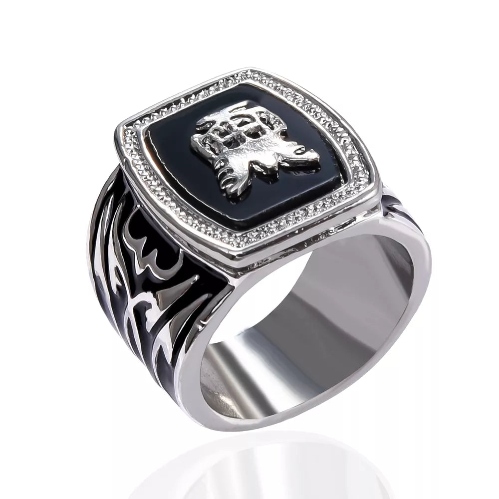 The Vampire Diaries Alaric Saltzman Black Agate Replica Gilbert Family Ring - Lovez Aqua© - 