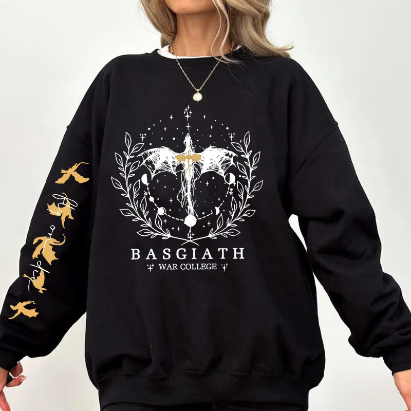 Fourth Wing Basgiath War College Dragon Women's Crewneck Pullover Sweatshirt - Lovez Aqua© - 