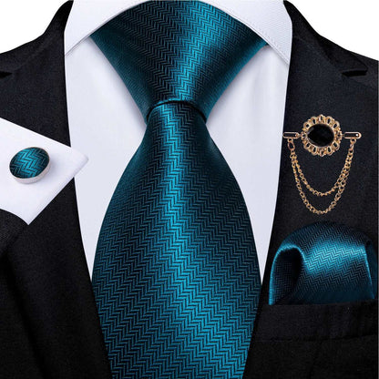 Men's Teal & Aqua Blue Silk Necktie, Handkerchief, Brooch & Cufflinks Set - 80d3e6-0e.myshopify.com - 6 -  6