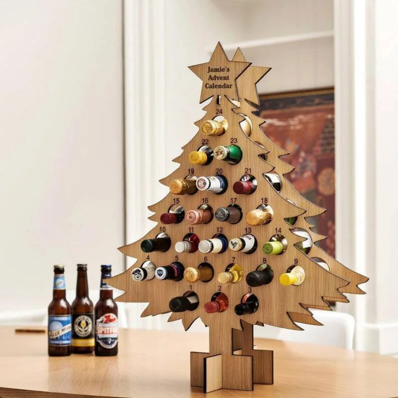 Personalized Wooden Wine & Spirits Adult Christmas Advent Calendar - Lovez Aqua© - 