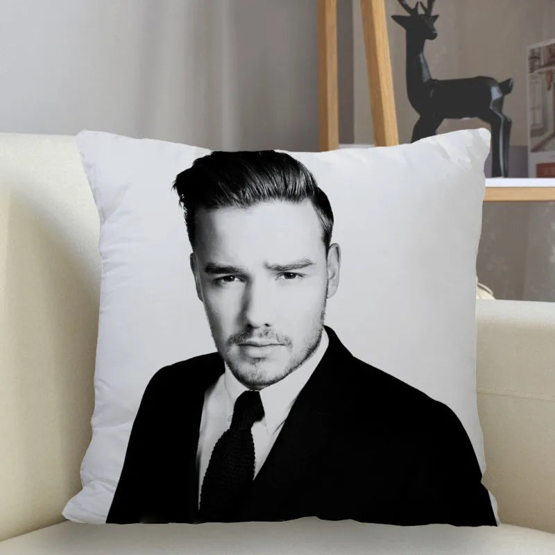 Liam Payne Singer Square Cushion Cover Zipper Pillowcase - Lovez Aqua© - cushion, one direction, pillow