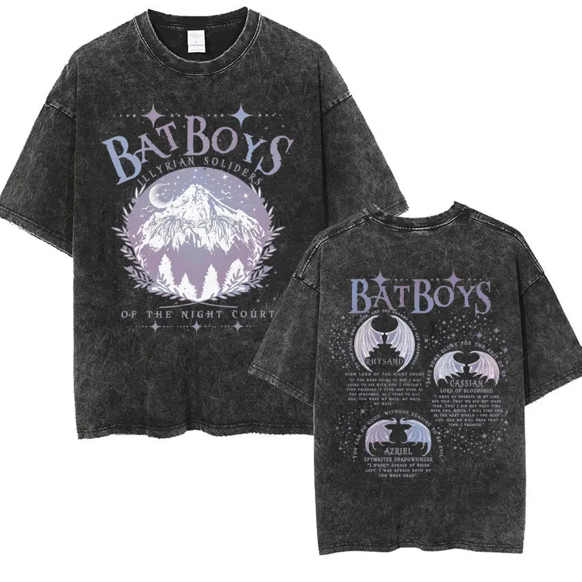 The Bat Boys Rhysand, Azriel & Cassian ACOTAR Wingspan Distressed Unisex T-Shirt - Lovez Aqua© - 