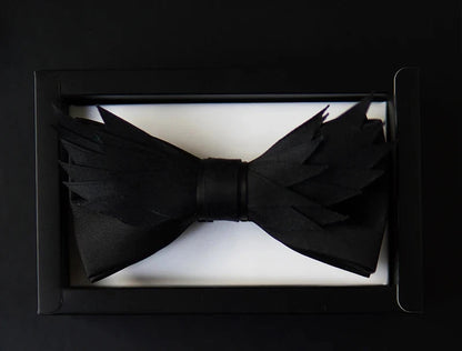 Black Unique Swan Feathered Luxurious Men's Bow Tie