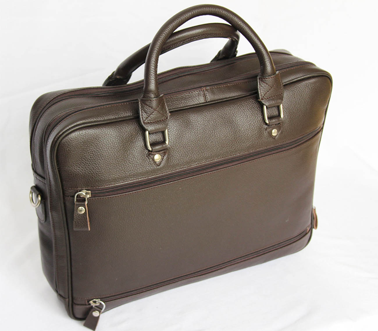 Men's Genuine Leather Brown Briefcase Satchel - Lovez Aqua© - 