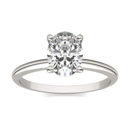 14K White Gold 1 1/2 CTW Oval Lab Grown Diamond Solitaire Engagement Ring