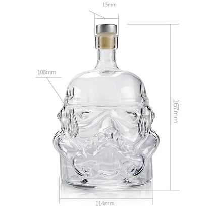 Disney Star Wars Storm Trooper Helmet Shaped Wine Decanter & Optional Glass Set - Lovez Aqua© - barware, bourbon, vodka, whiskey, wine