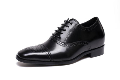 Men's Black Genuine Leather Formal Oxford Dress Shoes - Lovez Aqua© - 