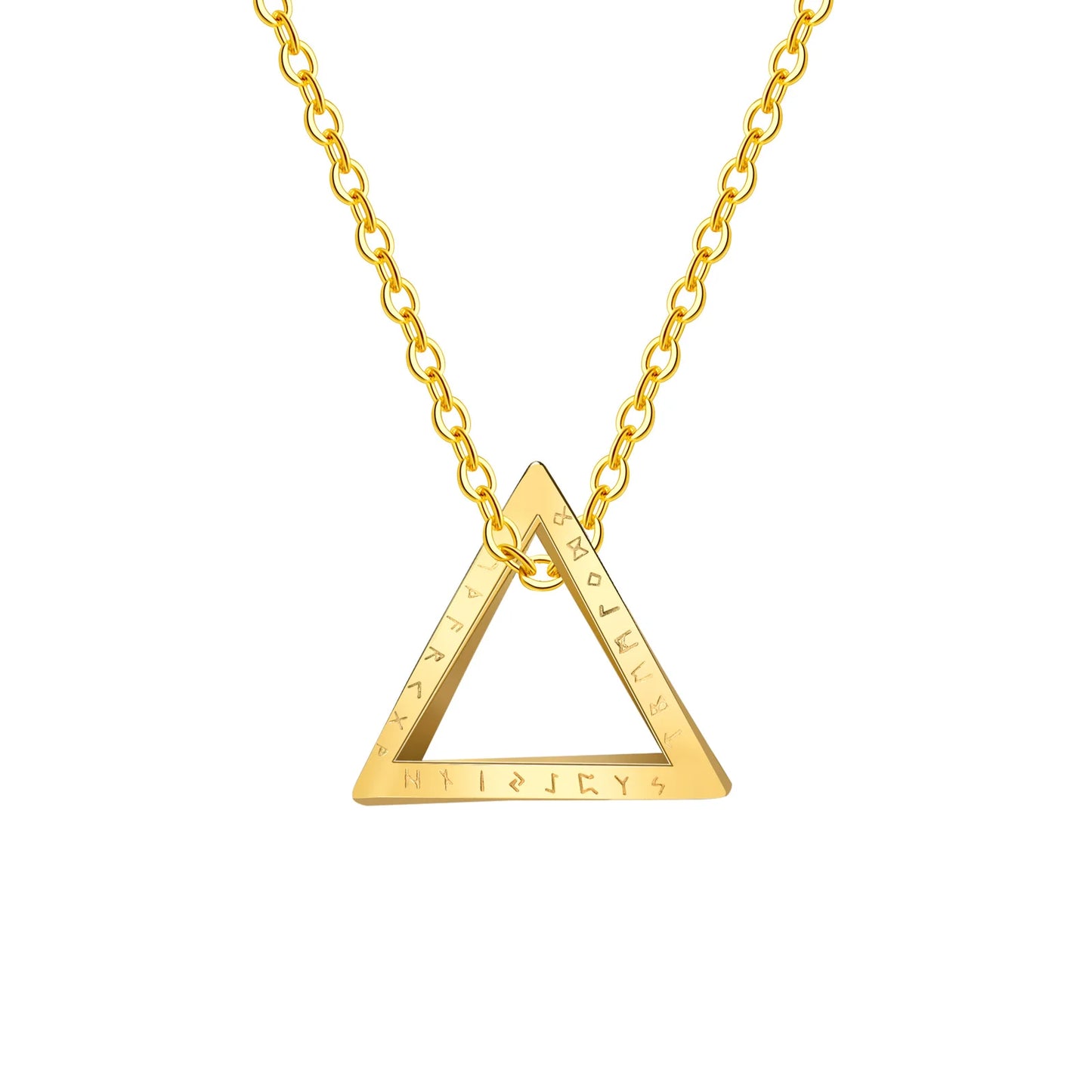 Men's Antique Twisted Norse Viking Triangle Pendant Necklace - Lovez Aqua© - 