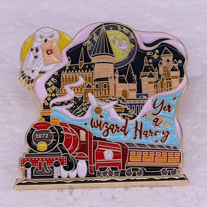 Harry Potter Hogwarts Express, Hogwarts & Hedwig Collage Lapel Brooch - 80d3e6-0e.myshopify.com - -  