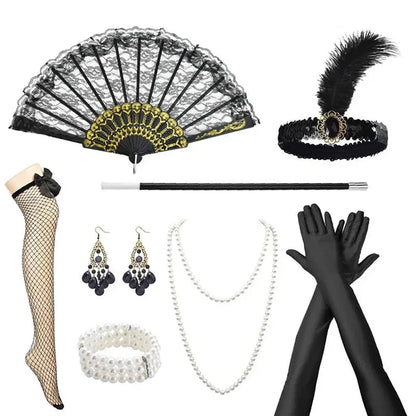 Women's Roaring 1920s Great Gatsby Cosplay Flapper Accessories - Lovez Aqua© - 