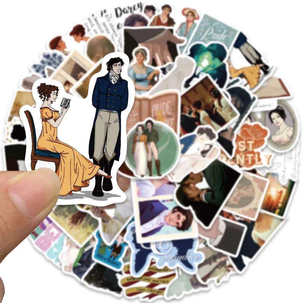 50pcs Jane Austen's Pride & Prejudice Waterproof Stickers (50pcs) - Lovez Aqua© - 