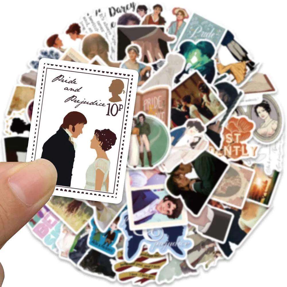 50pcs Jane Austen's Pride & Prejudice Waterproof Stickers (50pcs) - Lovez Aqua© - 