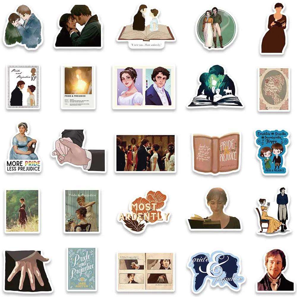 50pcs Jane Austen's Pride & Prejudice Waterproof Stickers (50pcs) - Lovez Aqua© - 