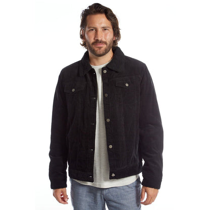 Men's Corduroy Aviator Jacket with Sherpa Lining - Lovez Aqua© - 