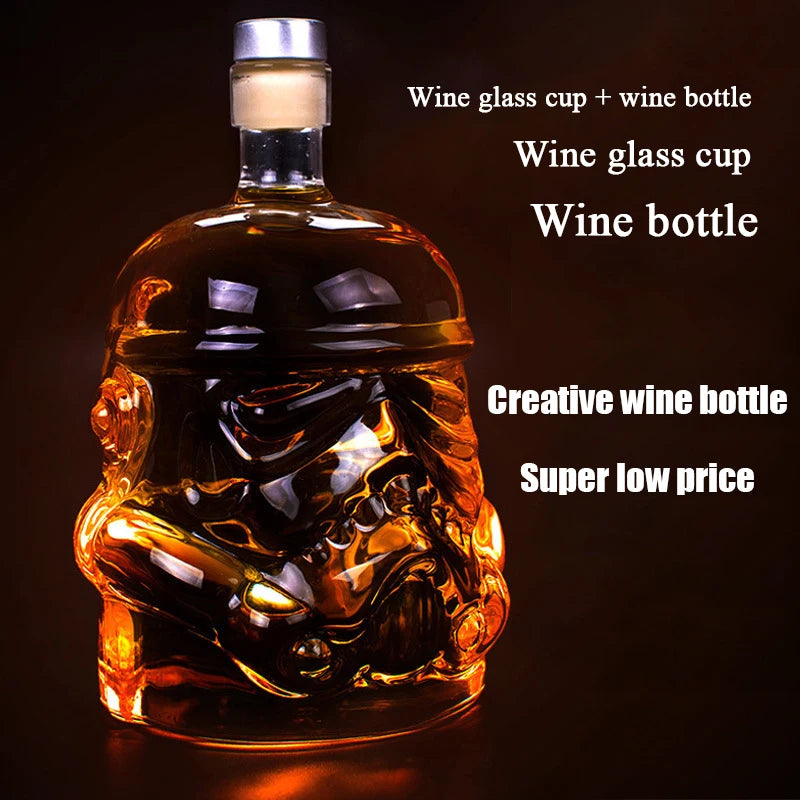 Disney Star Wars Storm Trooper Helmet Shaped Wine Decanter & Optional Glass Set - Lovez Aqua© - barware, bourbon, vodka, whiskey, wine