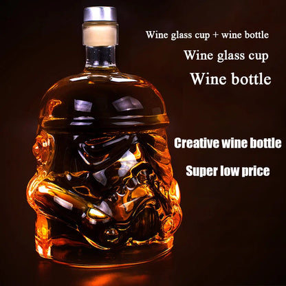 Disney Star Wars Storm Trooper Helmet Shaped Wine Decanter & Optional Glass Set - Lovez Aqua© - barware, bourbon, vodka, whiskey, wine