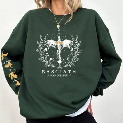 Fourth Wing Basgiath War College Dragon Women's Crewneck Pullover Sweatshirt - Lovez Aqua© - 