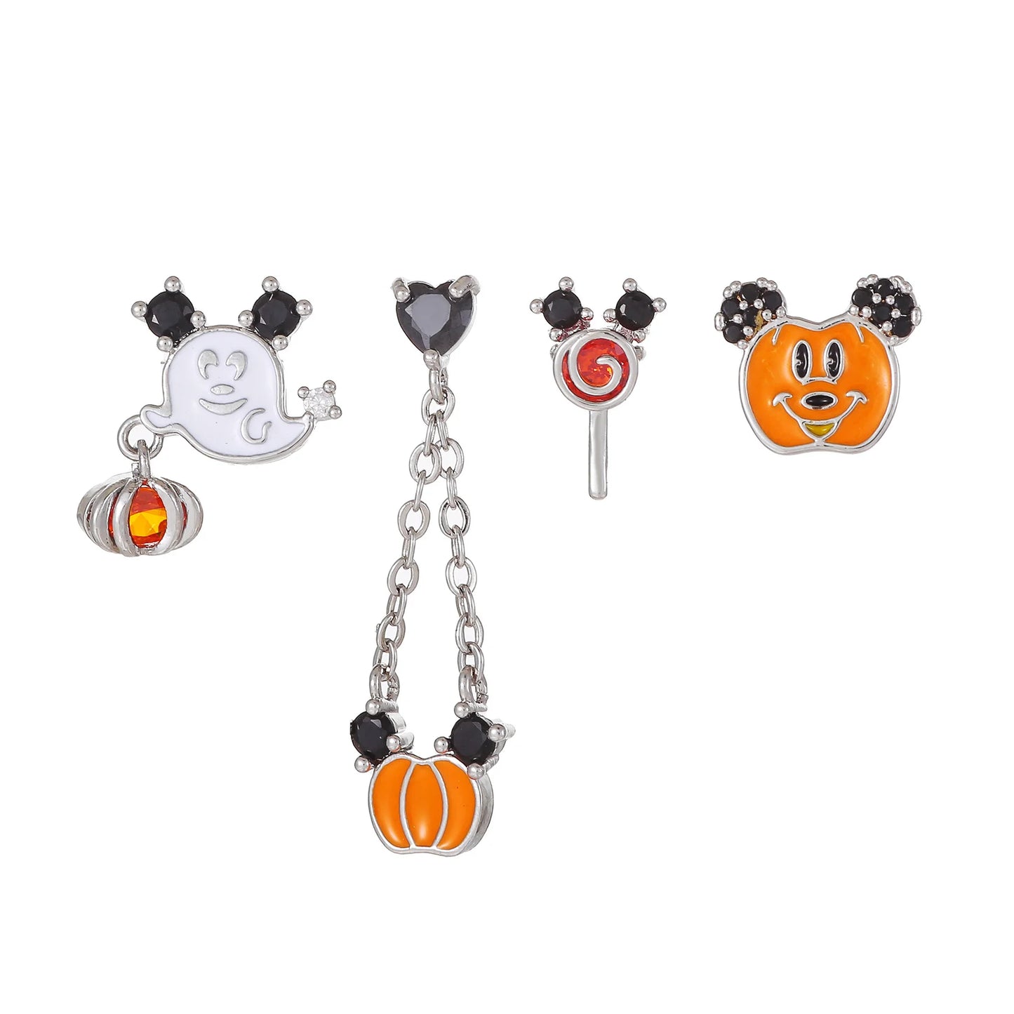 Disney's Mickey & Minnie Mouse & Friends Zircon Halloween Stud Earrings - 80d3e6-0e.myshopify.com - Silver 4 -  Silver 4