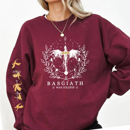 Fourth Wing Basgiath War College Dragon Women's Crewneck Pullover Sweatshirt - Lovez Aqua© - 