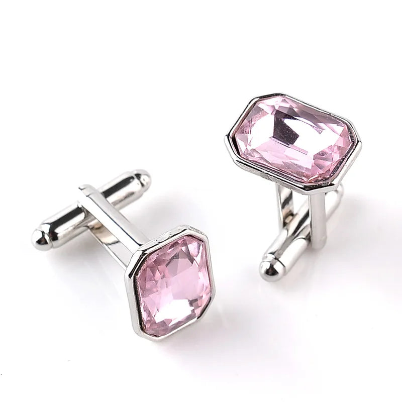 Men's Luxury Crystal Rhinestone Rectangle Cufflinks - Lovez Aqua© - $20, modalyst