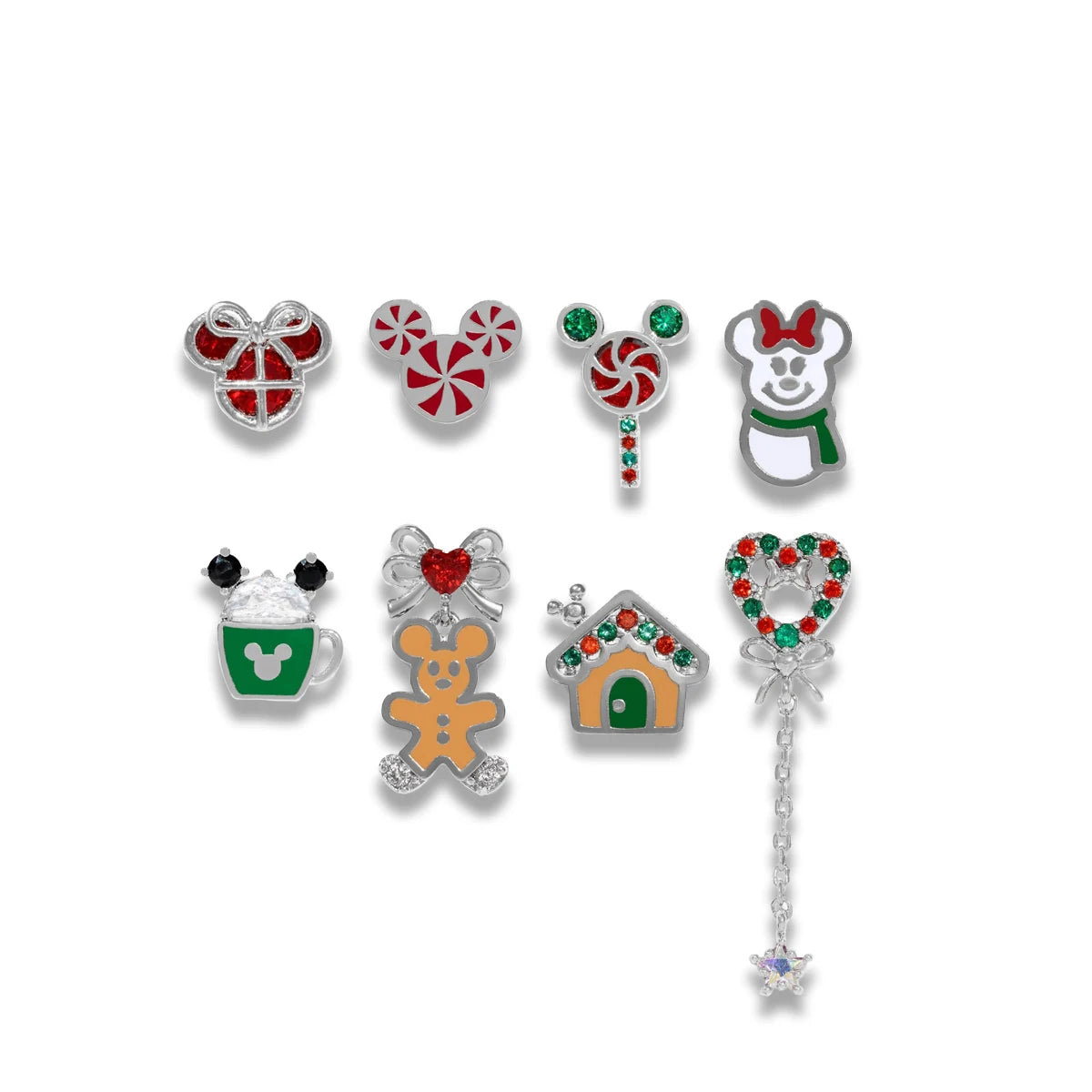 Disney's Festive Mickey Mouse Christmas Zircon Women's Stud & Dangle Earrings