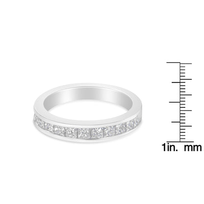 Women's 18K White Gold 1 Cttw Princess Cut Diamond Band Ring