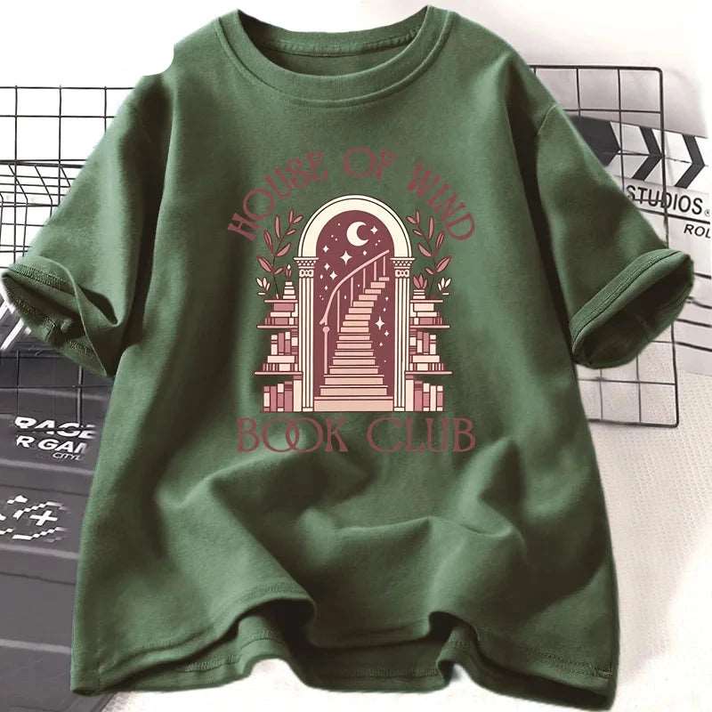 ACOTAR House of Wind Book Club Velaris Night Court Staircase Women's T-Shirt - Lovez Aqua© - 