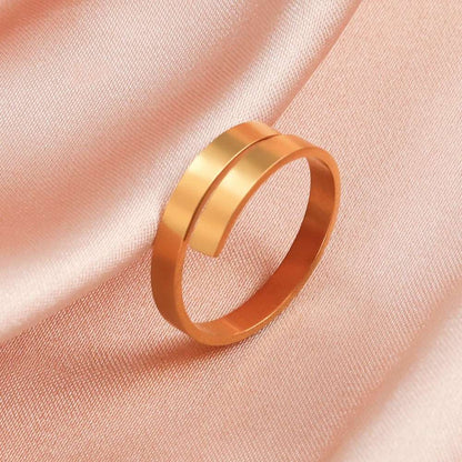 Women's Minimalist Geometric Swirl Stainless Steel Adjustable Open Ring