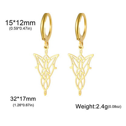 Lord of the Rings Lady Arwen Evenstar Pendant Women's Dangle Charm Earrings - 80d3e6-0e.myshopify.com - Gold Hoops -  Gold Hoops