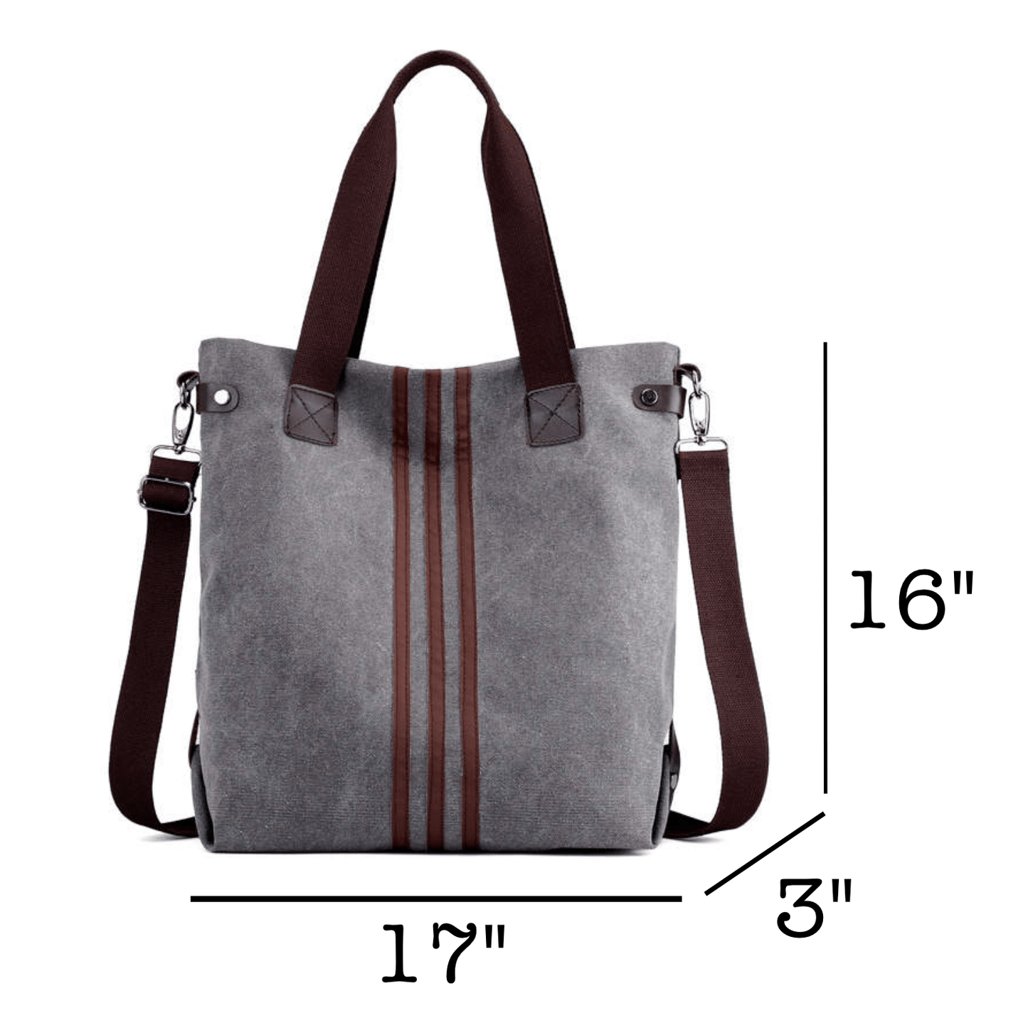 Women's Sturdy Travel Canvas Tote Shoulder Bag with Adjustable Strap