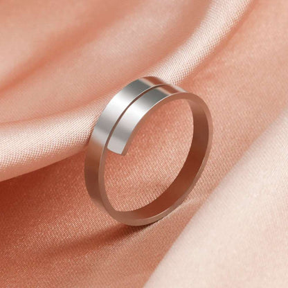 Women's Minimalist Geometric Swirl Stainless Steel Adjustable Open Ring