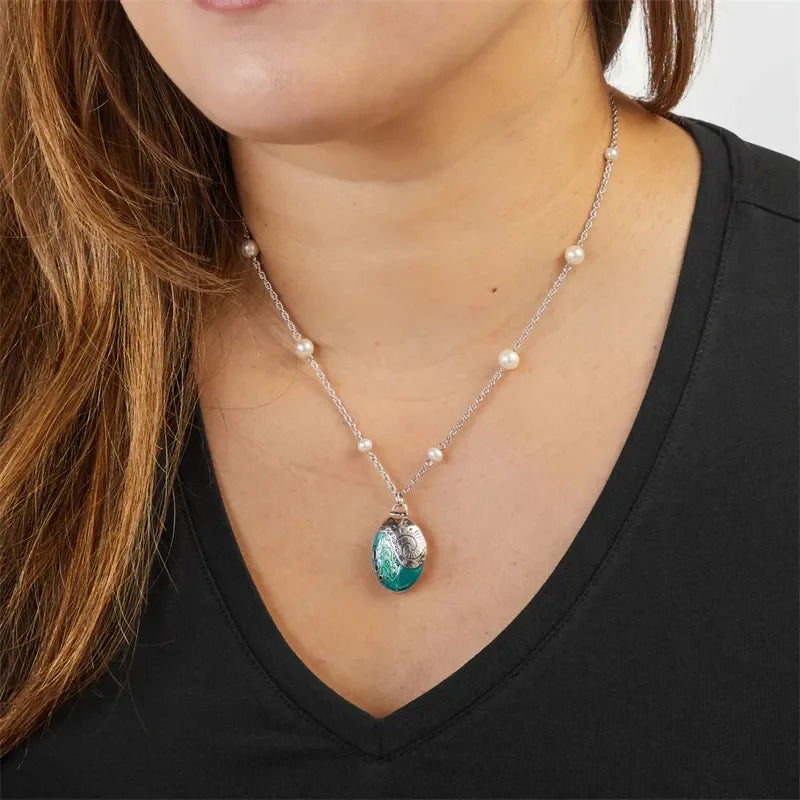 Disney's Moana Heart of Te Fiti Ocean Blue Pendant Necklace