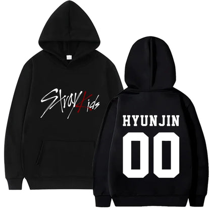 Stray Kids K-Pop Boyband Printed Singer Birth Year Black Unisex Hoodie - Lovez Aqua© - 