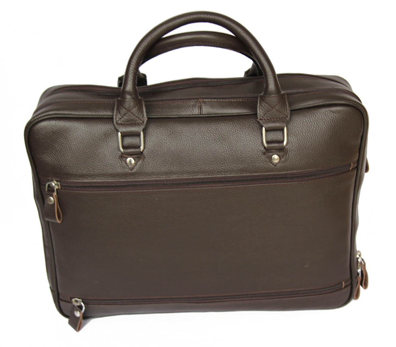 Men's Genuine Leather Brown Briefcase Satchel - Lovez Aqua© - 