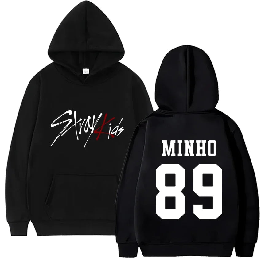 Stray Kids K-Pop Boyband Printed Singer Birth Year Black Unisex Hoodie - Lovez Aqua© - 