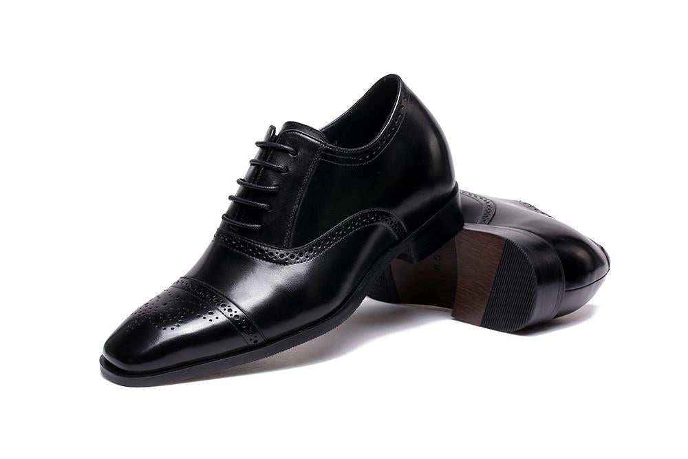 Men's Black Genuine Leather Formal Oxford Dress Shoes - Lovez Aqua© - 