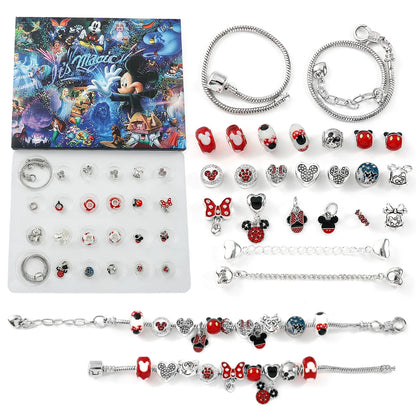 Disney's Mickey & Minnie Mouse DIY Beaded Jewelry Set Christmas Advent Calendar - Lovez Aqua© - 