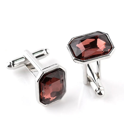 Men's Luxury Crystal Rhinestone Rectangle Cufflinks - Lovez Aqua© - $20, modalyst