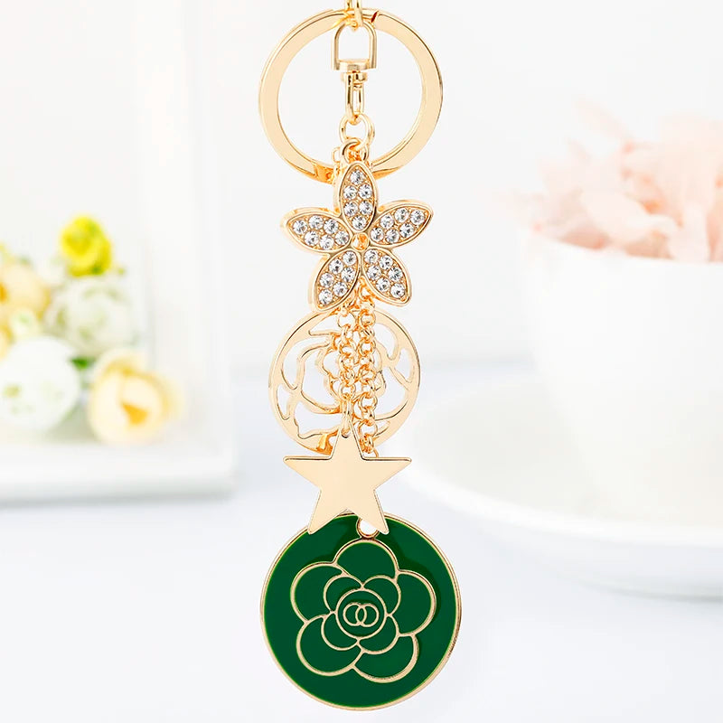 Women's Luxury Replica N°5 Perfume Bottle & Bow Keychain