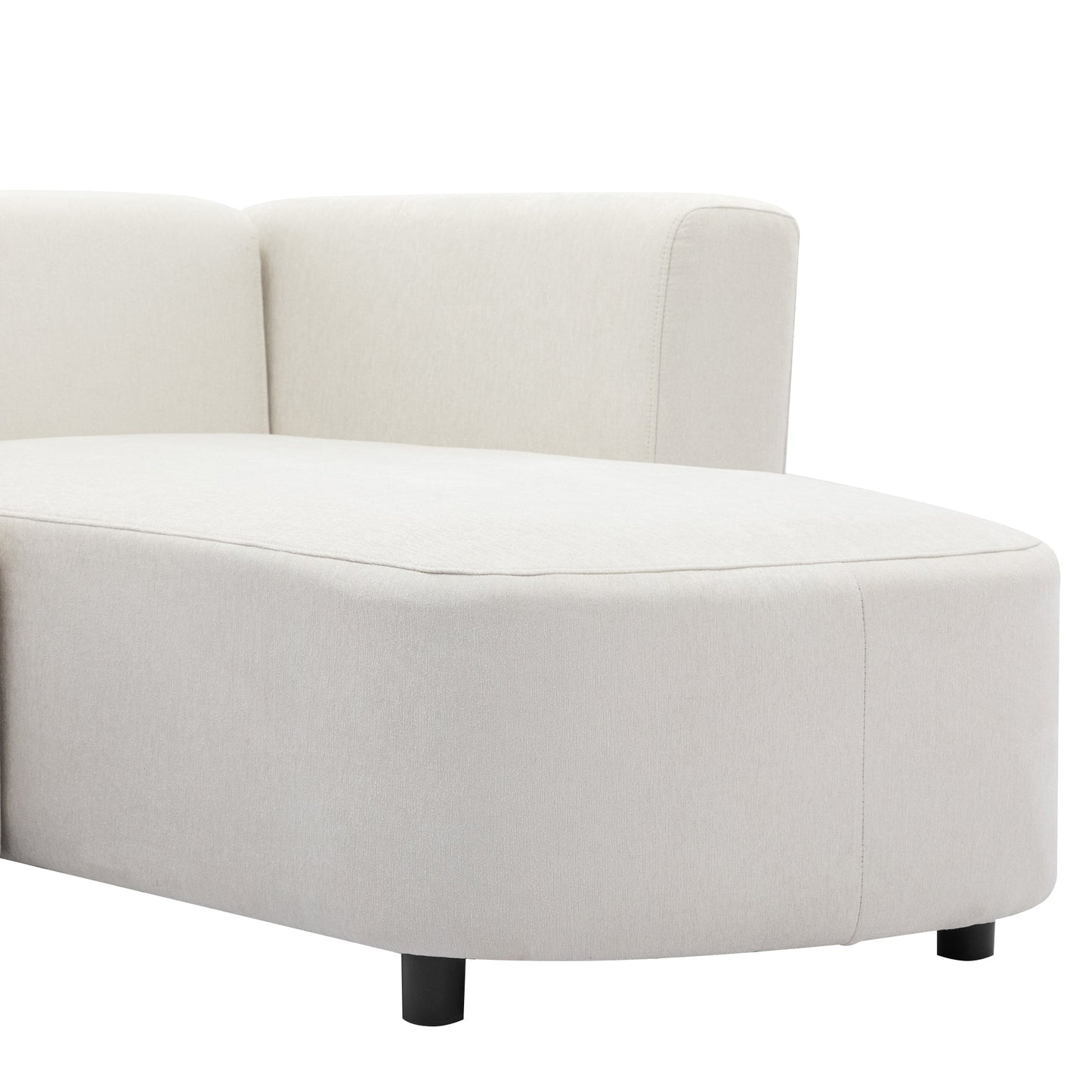 Luxury Modern Style Living Room White Chenille Upholstered Corner 4 Seater Sofa - 80d3e6-0e.myshopify.com - -  