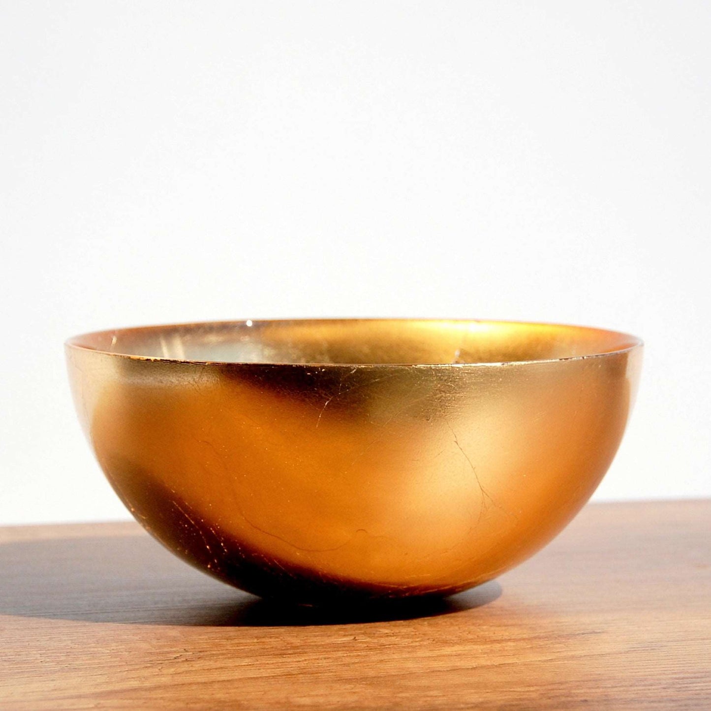 Luxury Gold 8" Gilded Glass Round Serving Bowl