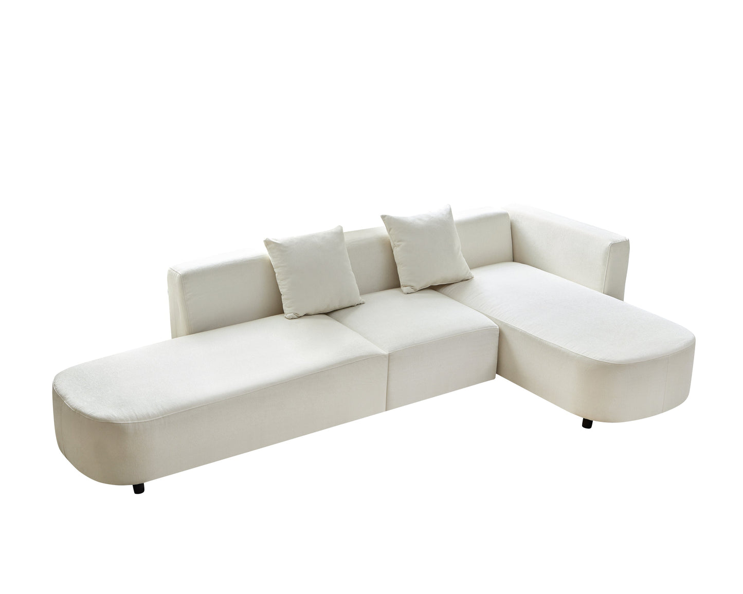 Luxury Modern Style Living Room White Chenille Upholstered Corner 4 Seater Sofa - 80d3e6-0e.myshopify.com - -  