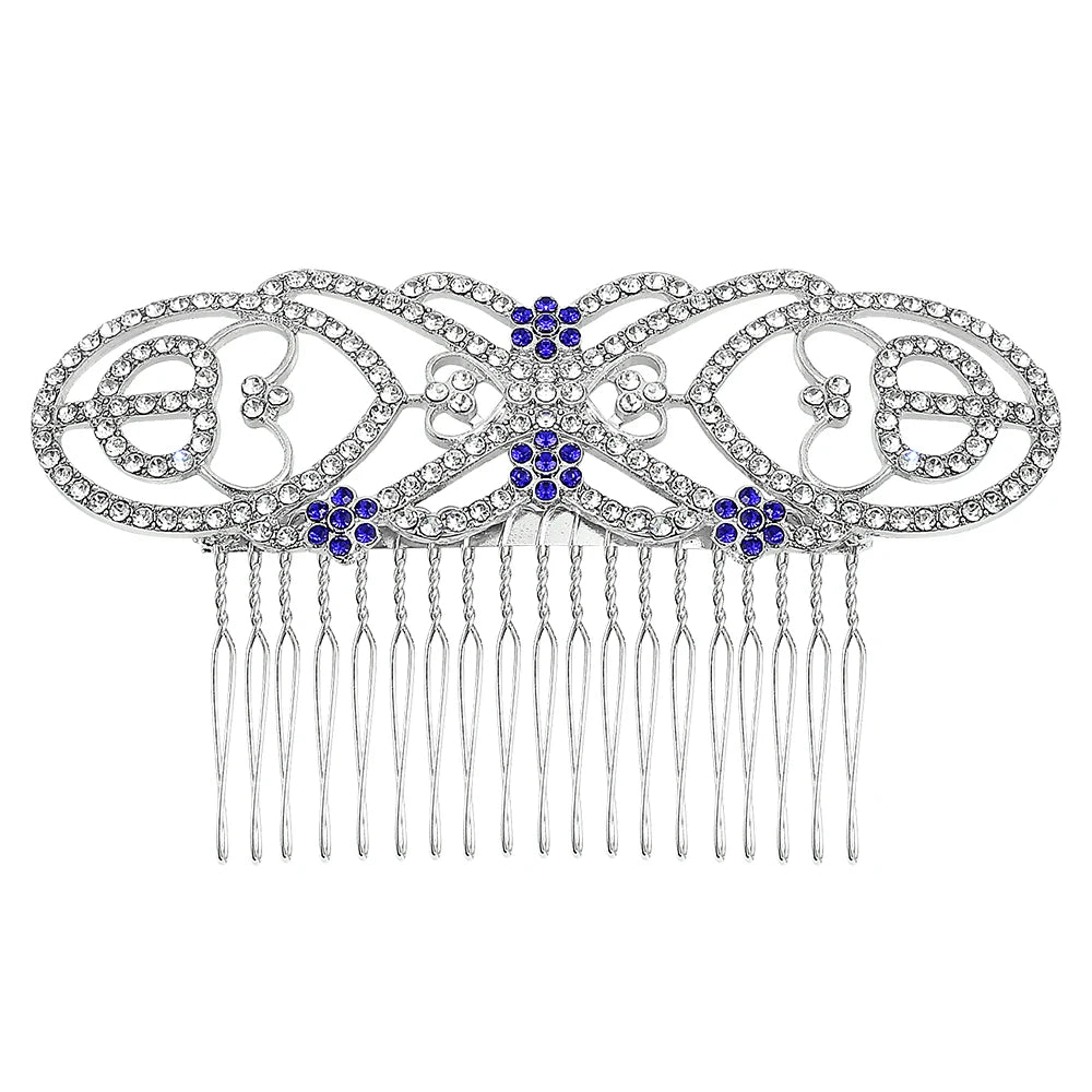 The Twilight Saga Bella Swan Diamond & Sapphire Embellished Wedding Hair Comb - Lovez Aqua© - 