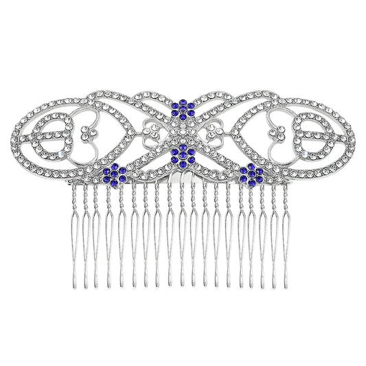 The Twilight Saga Bella Swan Diamond & Sapphire Embellished Wedding Hair Comb - Lovez Aqua© - 