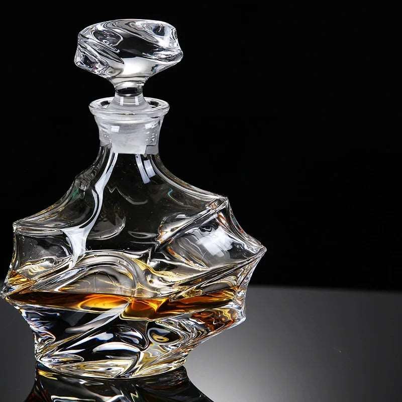 Abstract Geometrical Crystal Glass Whiskey Decanter (150-800ml)