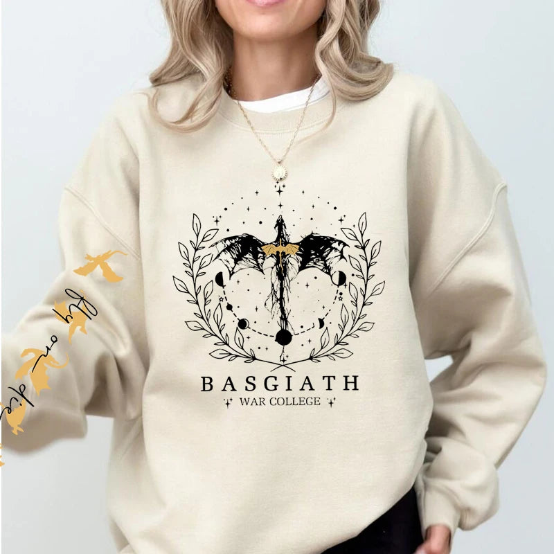 Fourth Wing Basgiath War College Dragon Women's Crewneck Pullover Sweatshirt - Lovez Aqua© - 