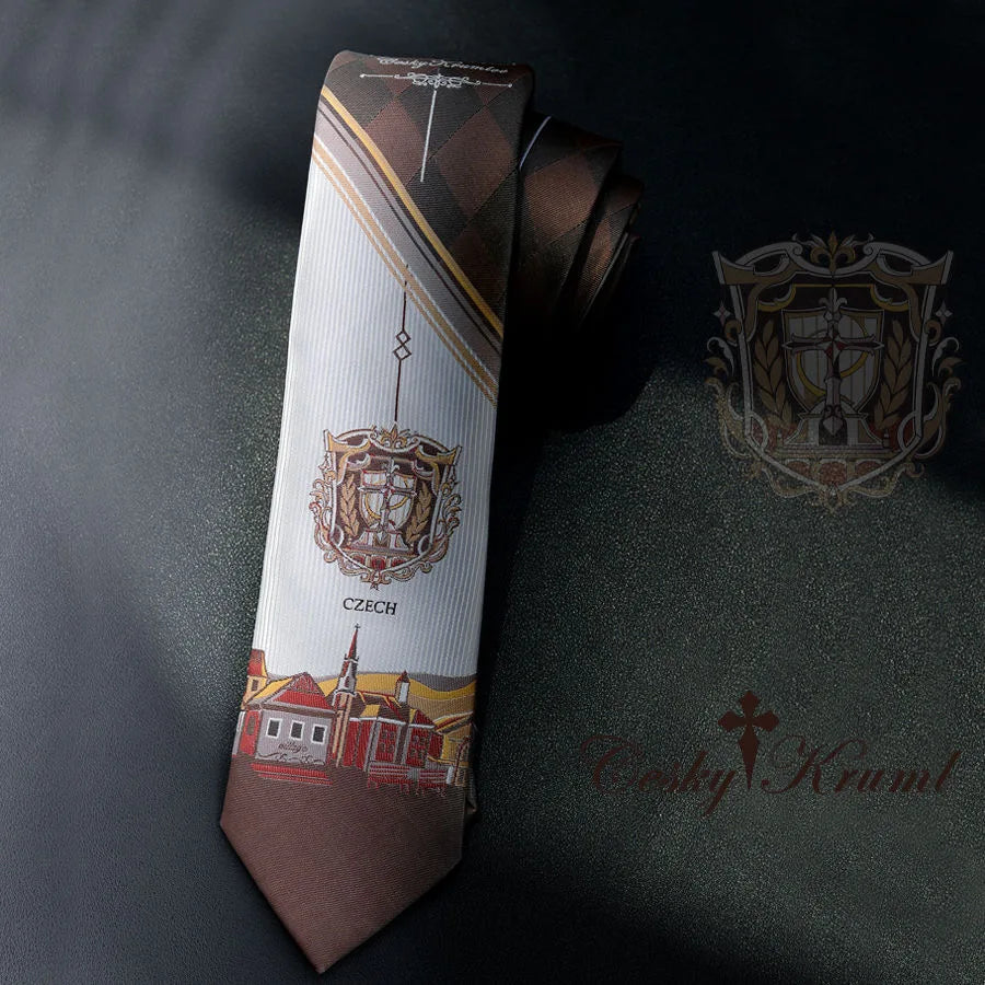 Elegant Český Krumlov Czech Republic Town Landscape Necktie - Lovez Aqua© - 